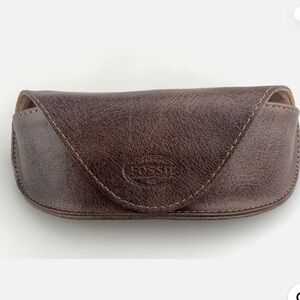 Fossil glasses Case Brown Soft Lining Magnetic Closure sunglass case only EUC